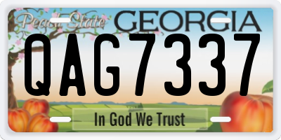 GA license plate QAG7337