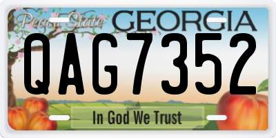 GA license plate QAG7352