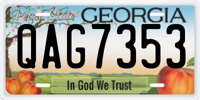 GA license plate QAG7353