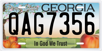 GA license plate QAG7356