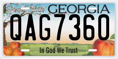 GA license plate QAG7360