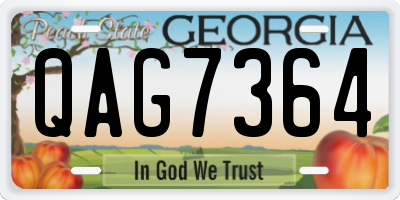 GA license plate QAG7364