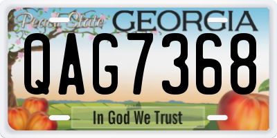GA license plate QAG7368