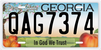 GA license plate QAG7374