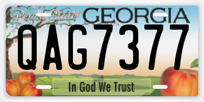 GA license plate QAG7377