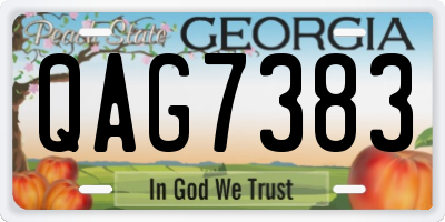GA license plate QAG7383