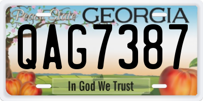 GA license plate QAG7387