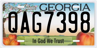 GA license plate QAG7398