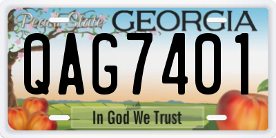 GA license plate QAG7401