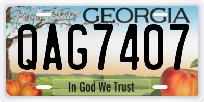 GA license plate QAG7407