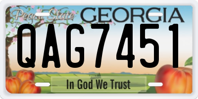GA license plate QAG7451