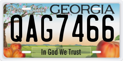 GA license plate QAG7466