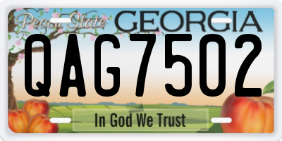 GA license plate QAG7502