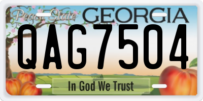 GA license plate QAG7504