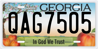 GA license plate QAG7505