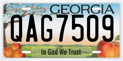 GA license plate QAG7509