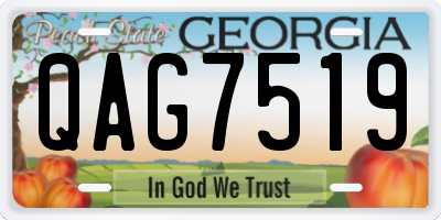 GA license plate QAG7519