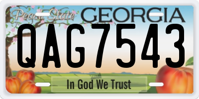 GA license plate QAG7543