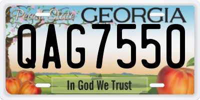 GA license plate QAG7550