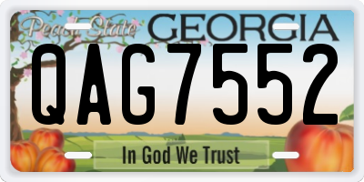 GA license plate QAG7552