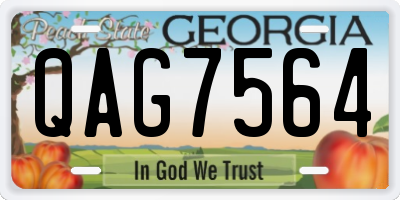 GA license plate QAG7564
