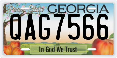 GA license plate QAG7566