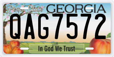 GA license plate QAG7572