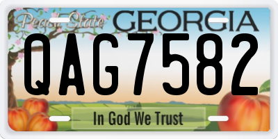 GA license plate QAG7582