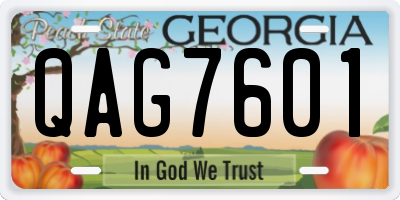 GA license plate QAG7601
