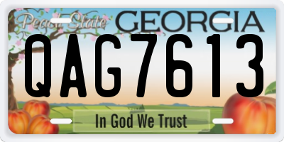 GA license plate QAG7613