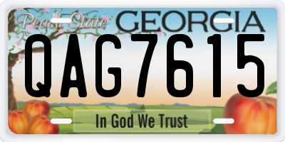 GA license plate QAG7615