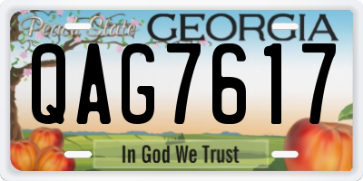 GA license plate QAG7617