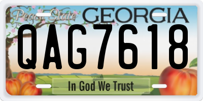 GA license plate QAG7618