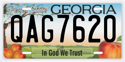 GA license plate QAG7620