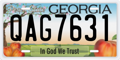 GA license plate QAG7631