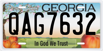 GA license plate QAG7632