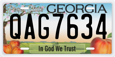 GA license plate QAG7634