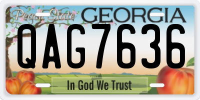 GA license plate QAG7636