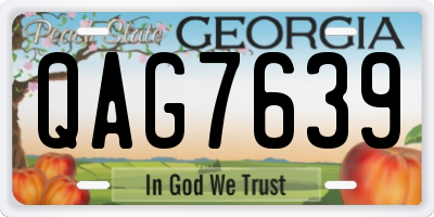 GA license plate QAG7639