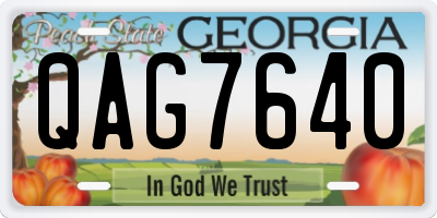 GA license plate QAG7640