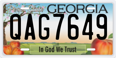GA license plate QAG7649