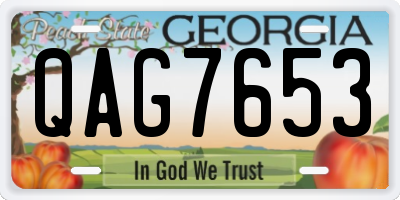 GA license plate QAG7653
