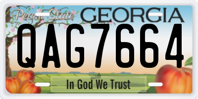 GA license plate QAG7664