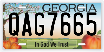 GA license plate QAG7665