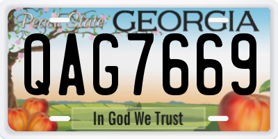 GA license plate QAG7669