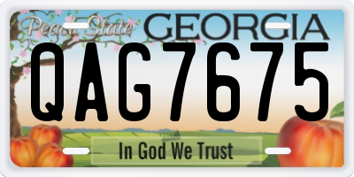 GA license plate QAG7675