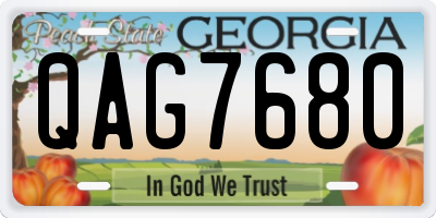 GA license plate QAG7680