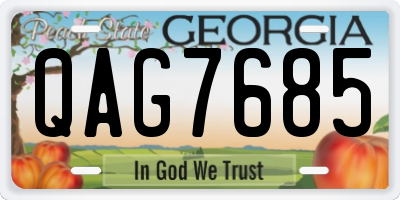 GA license plate QAG7685