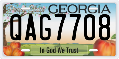 GA license plate QAG7708