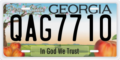 GA license plate QAG7710